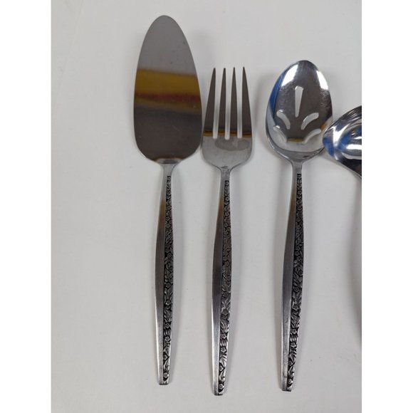 Vintage COVENTRY Stainless 10 Pieces Serving Flatware Set BOUQUET Japan - Picture 2 of 6